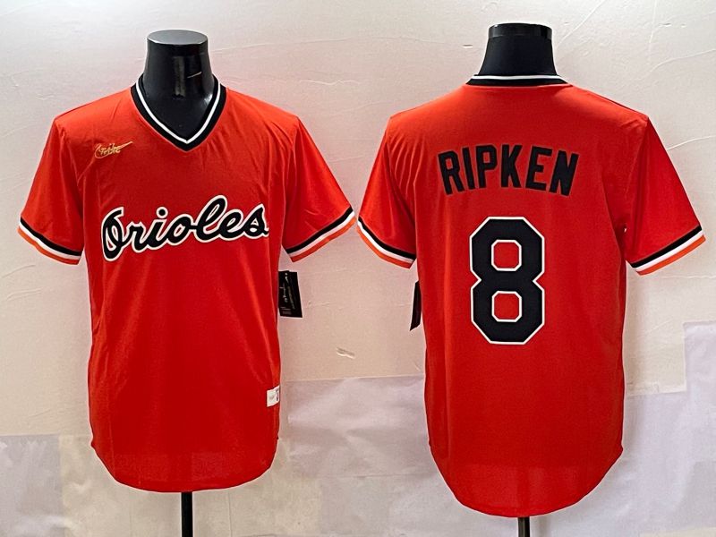 Men Baltimore Orioles 8 Ripken Orange Game 2025 Nike MLB Jersey style 5094